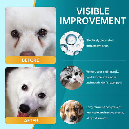 Eye Wipes for Dogs & Cats – 200 Count | Tear Stain Remover | Extra-Large Pre-Soaked Eye & Face Wipes