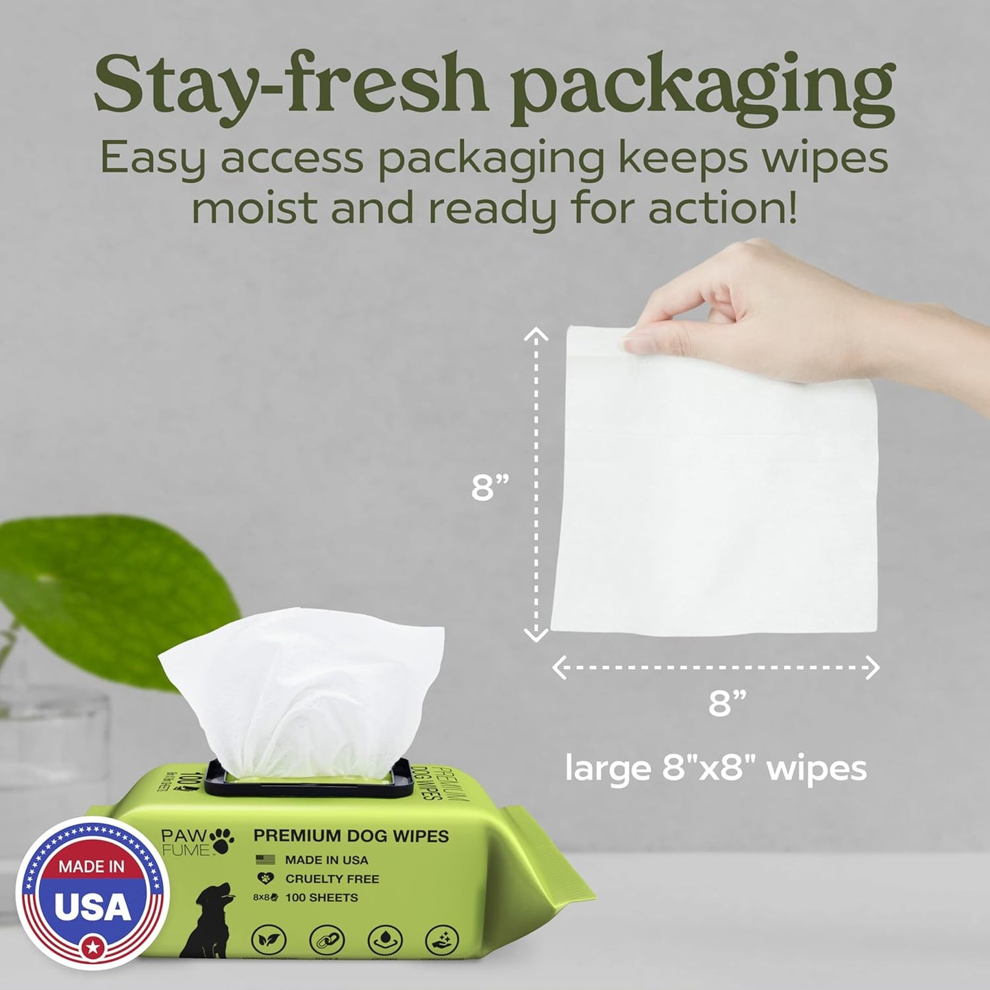 Dog Wipes for Dogs & Cats – 100 Count | Hypoallergenic Grooming Wipes for Eyes, Face, Paws & Butt