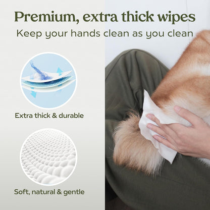 Dog Wipes for Dogs & Cats – 100 Count | Hypoallergenic Grooming Wipes for Eyes, Face, Paws & Butt